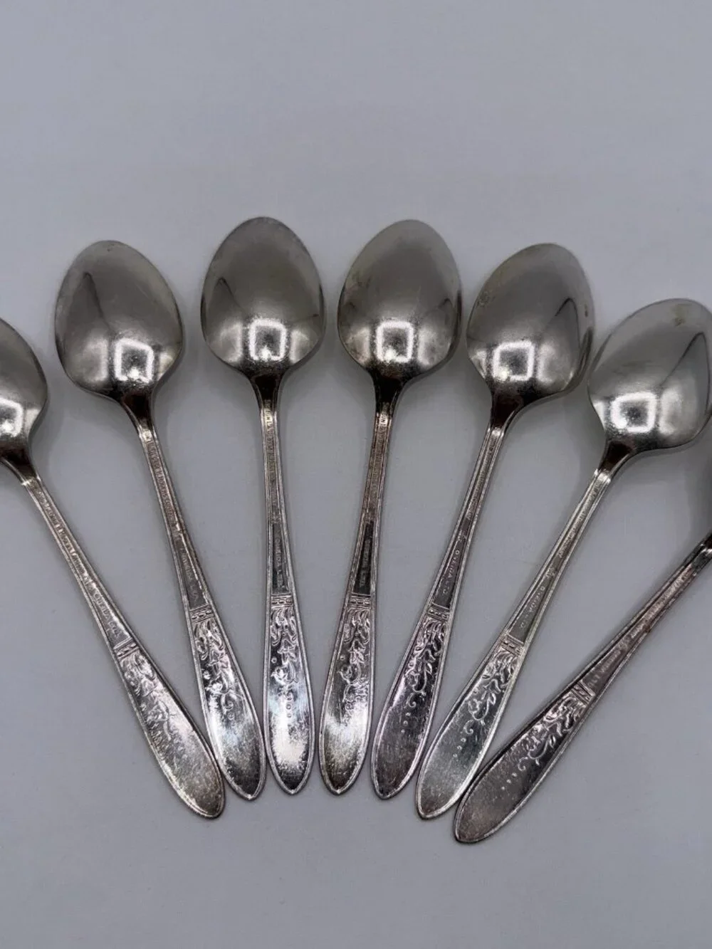 Oneida SL & GH Rogers Silverplate 1948 PRESENTATION Seven (7 ) 6” Teaspoons